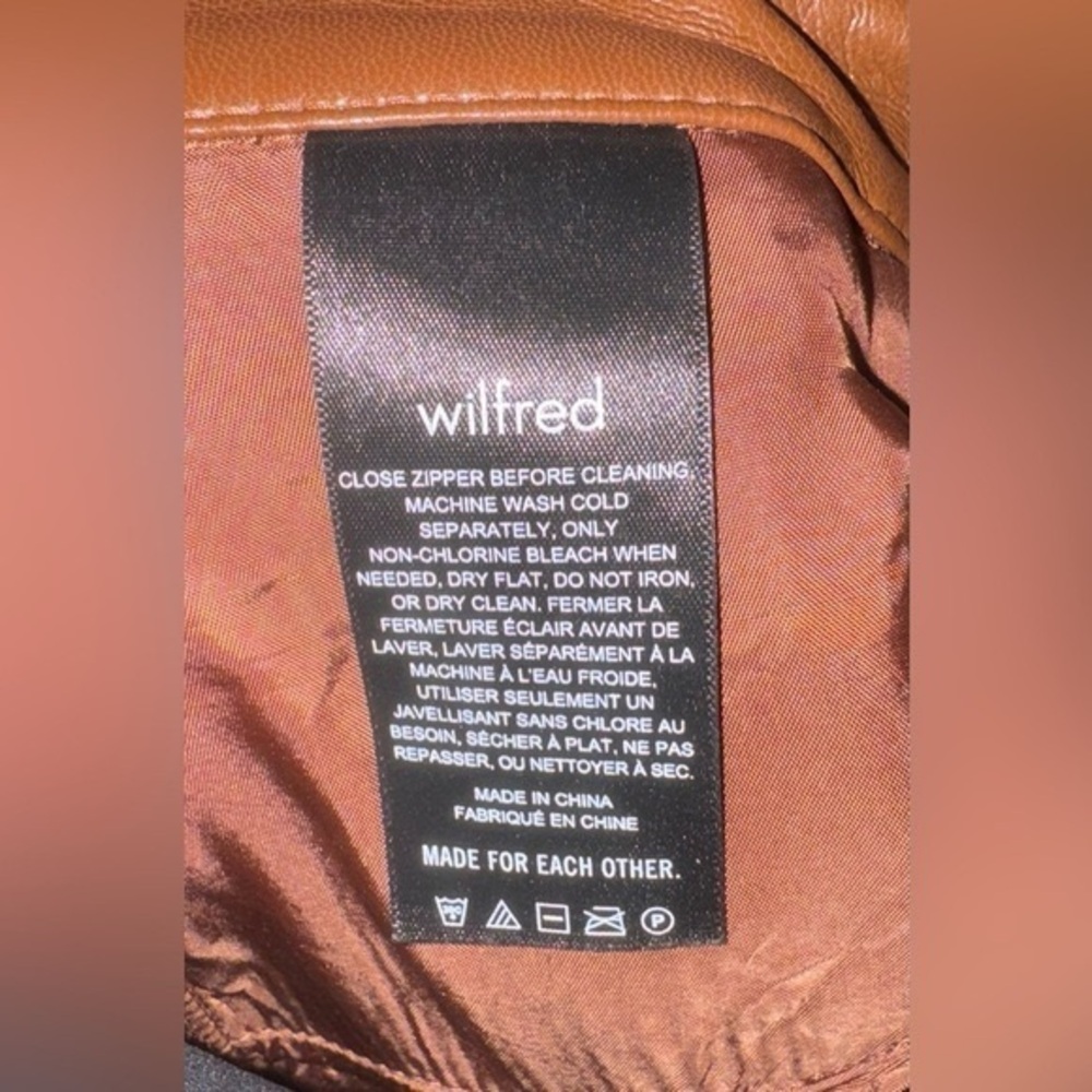 ARITZIA x Wilfred MELINA PANT cognac brown jeans made of vegan faux leather 00 - Picture 4 of 5